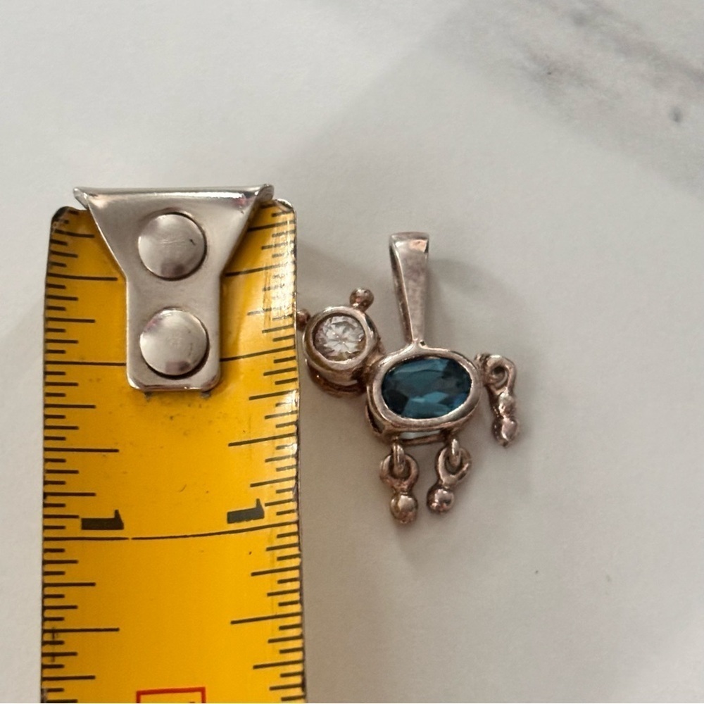 March birthstone dog charm pendant 925